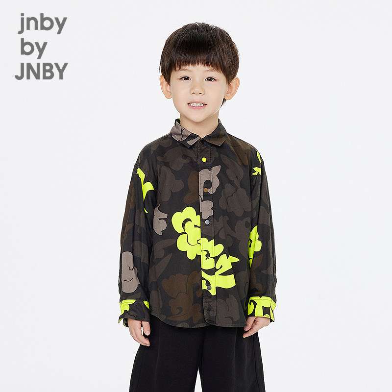 江南布衣童装长袖衬衫纯棉随机剪影花春男女童jnbybyjnby
