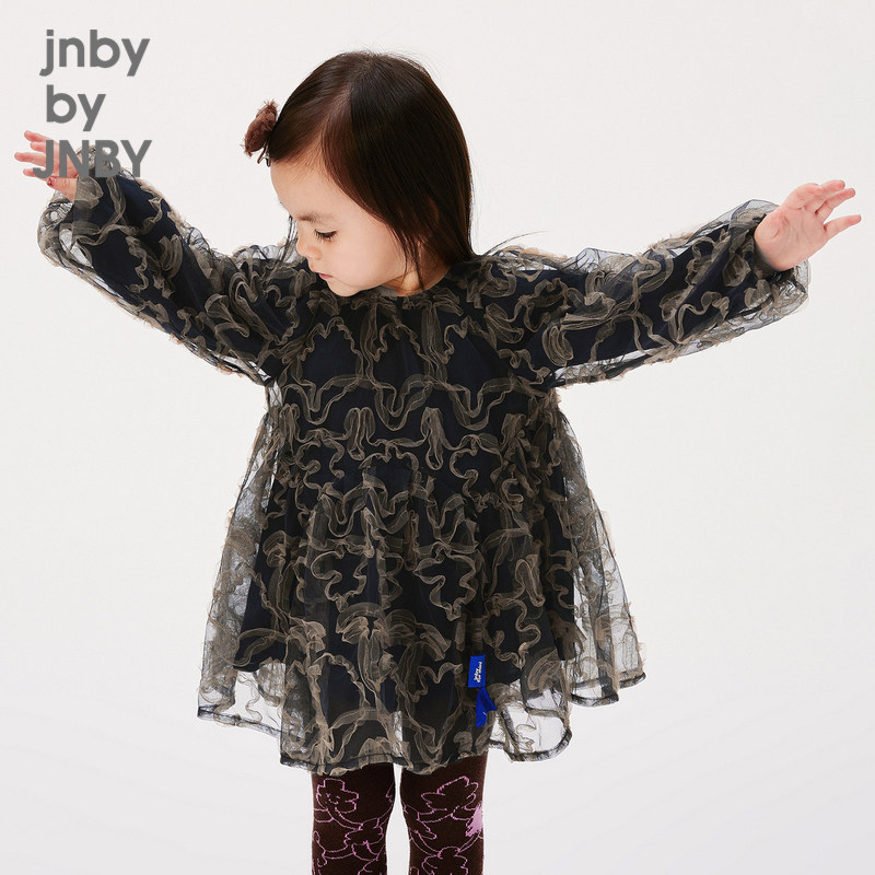 江南布衣婴童网纱A型长袖连衣裙宽松休闲春季女童婴儿jnbybyj