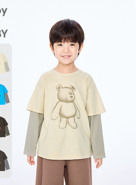 [秀场同款]新款江南布衣童装长袖T恤H型宽松25秋男女童jnbybyjnby