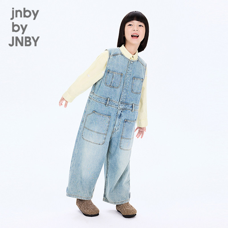 新款江南布衣童装牛仔背带长裤25秋男女童jnbybyjnby1P
