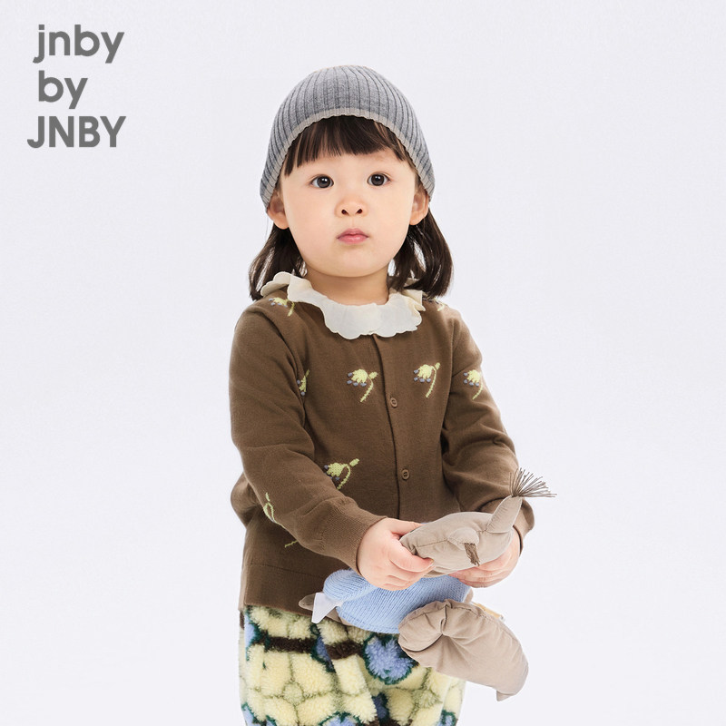 [江南布衣婴童]秋装立体提花毛衣开衫手绘感女童婴儿jnbybyj