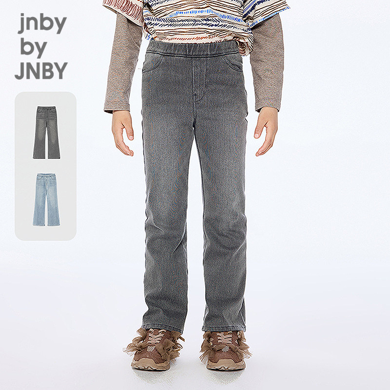 [薄绒]江南布衣童装时尚牛仔喇叭长裤休闲可爱冬女童jnbybyjnby