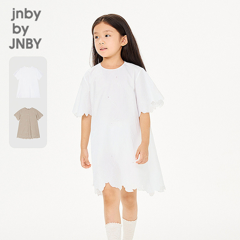 【季末折扣】江南布衣童装短袖连衣裙A型刺绣26春女童jnbybyjnby
