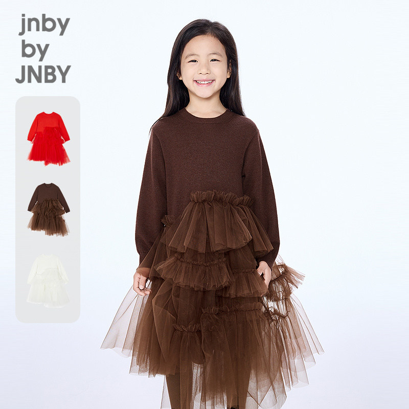 [节日系列]江南布衣童装休闲时尚长袖毛衫连衣裙冬女童jnbybyjnby