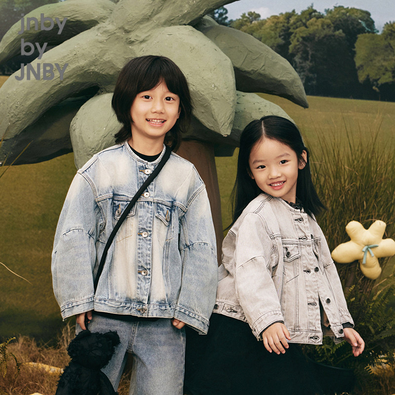 江南布衣童装棉O型牛仔夹克解构重组秋冬男女童儿童jnbybyjnby