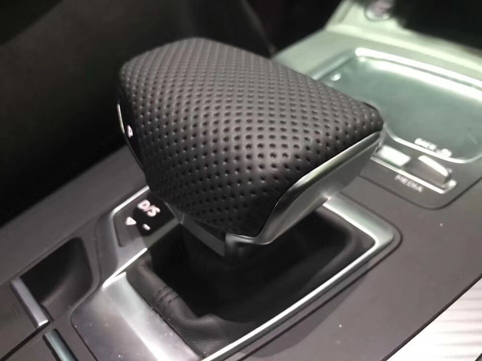 奥迪A4L/A5/Q5L/Q7/S4/A6L改装内饰排挡盖真皮碳纤档把壳头装饰