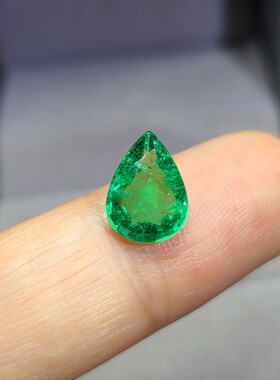 天然祖母绿戒面水滴形状1.795ct晶体干净名贵宝适合镶金