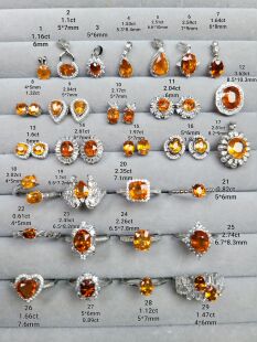 天然芬达石戒指 成品全家福 冬日里的暖阳 橘子汽水色 耐看暖色