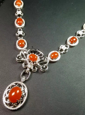 南红项链  天然四川凉山南红豪华大项链 奢华有内涵 柿子红