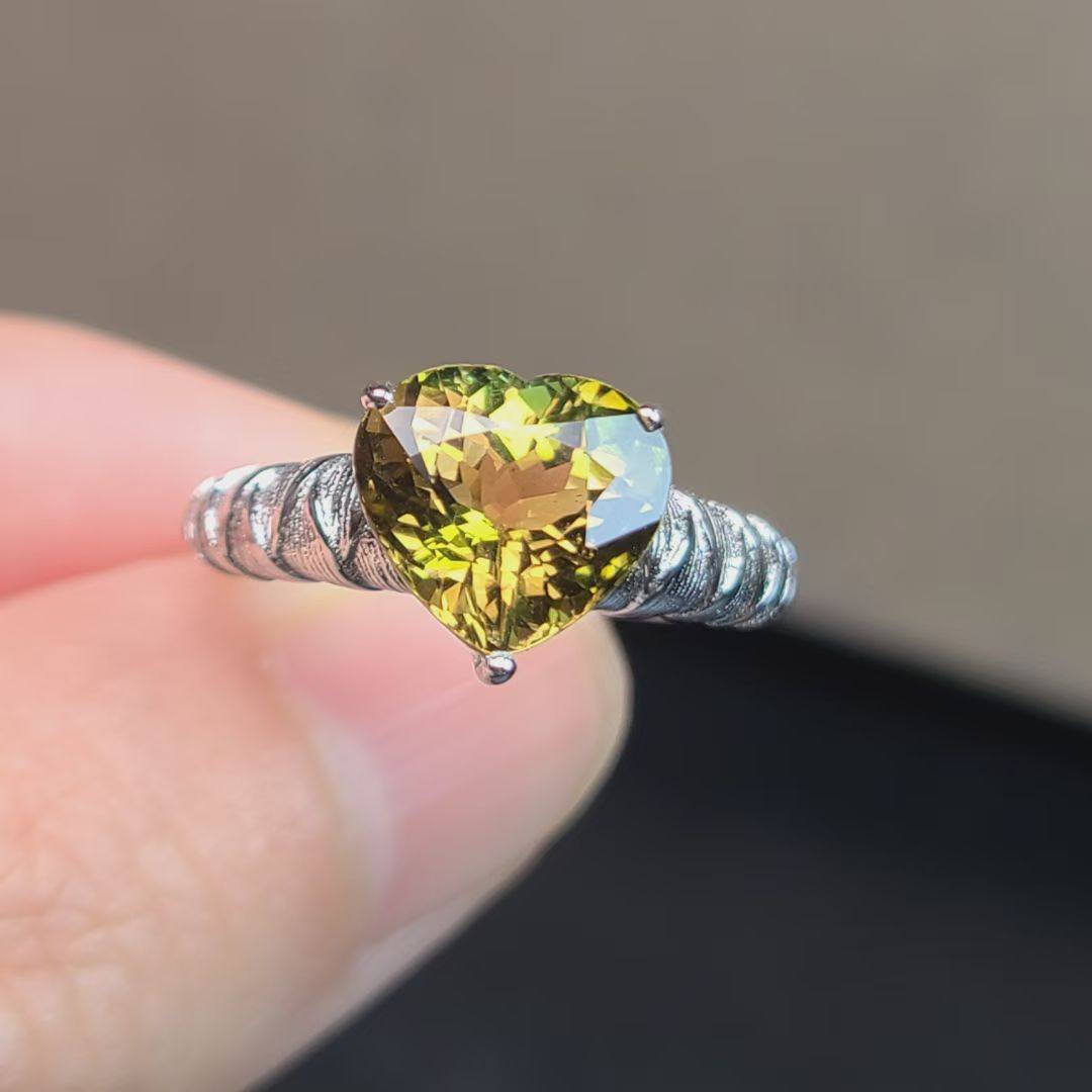 天然心形双色碧玺戒指天然的爱心形状碧玺重3克拉全净体火彩爆闪,饰品/流行首饰/时尚饰品新,戒指/戒面,淘宝优惠券,粉丝福利购,淘宝优惠卷