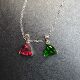 天然三角形吊坠绿色透辉石重2.1克拉8mm红色镁铝石榴石重2.62克拉
