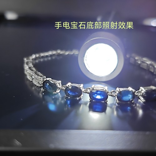 4克拉天然山东蓝宝石925银手链高性价比宝石尺寸4*6毫米8颗宝石