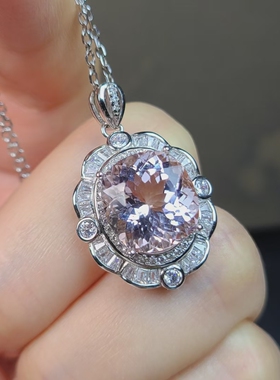 摩根石大吊坠丰巢切割闪光面多更亮闪火彩爆闪 ​重量6.43克拉