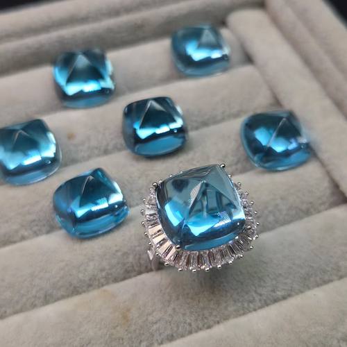 糖塔托帕石戒指正品托帕石糖塔山重量24克拉左右15mm全净体海洋感