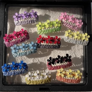 宠物亮丝发夹狗狗小清新发卡水钻花梳夹约克夏马尔济斯碎发BB夹子