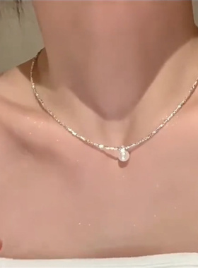 名媛风碎银子珍珠项链女轻奢小众
