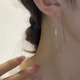 纯银耳线女轻奢高级感流苏耳链气质简约冷淡风耳饰2025新爆款 耳环