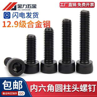 M24 M3M4M5M6M8 12.9级黑内六角螺丝杯头螺栓圆柱头螺钉GB T70.1
