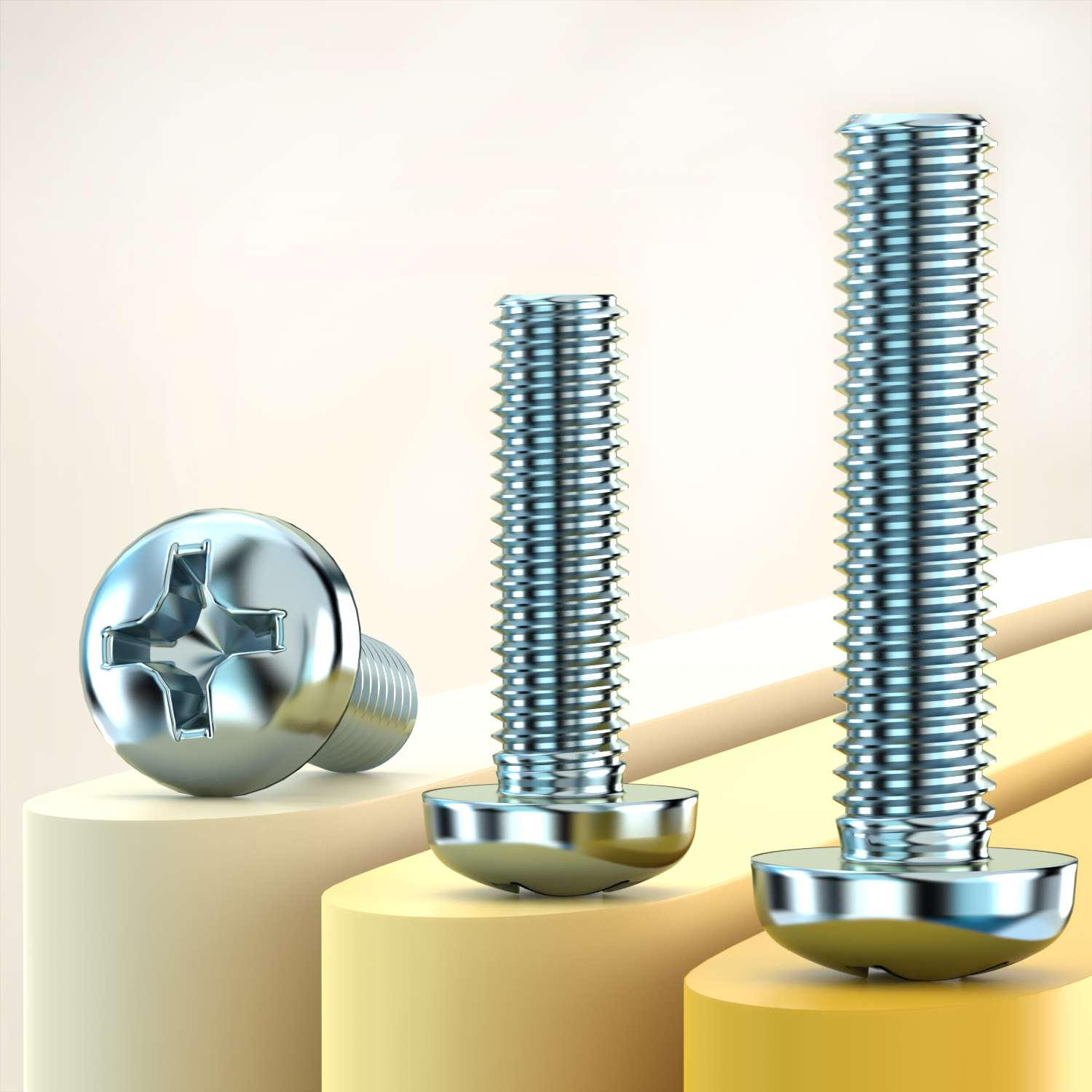 国标大盘头十字螺丝4.8级白锌