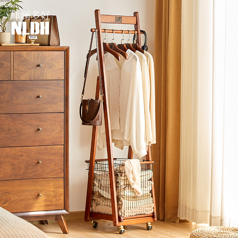 带脏衣篓衣帽架落地可移动
