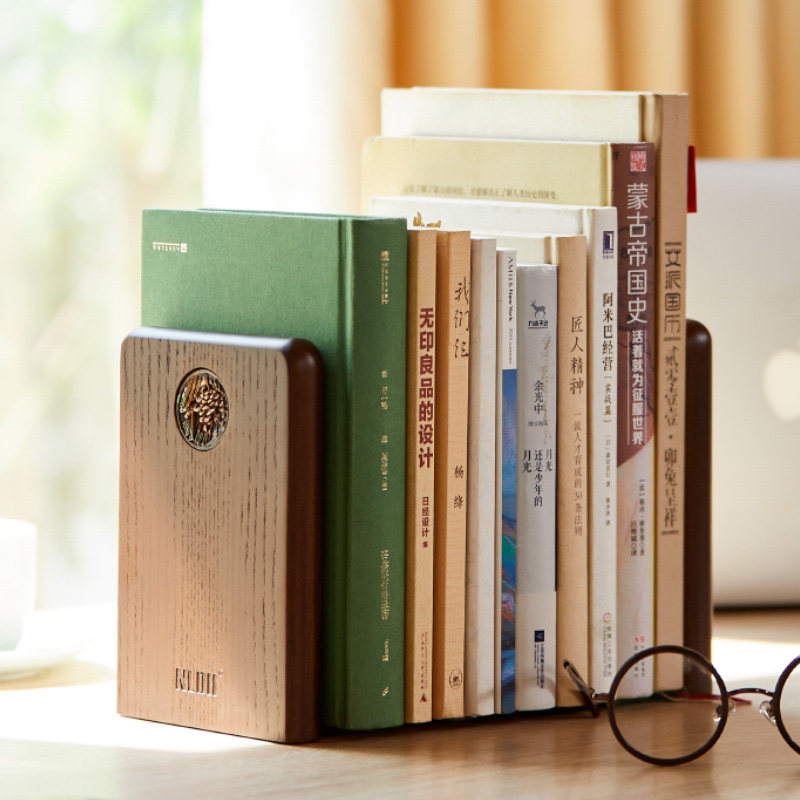创意实木书立书挡书架书房桌面办公室收纳书靠送学生老师礼品摆件