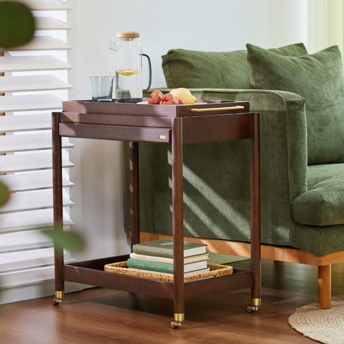 实木餐车客厅家用移动茶水车