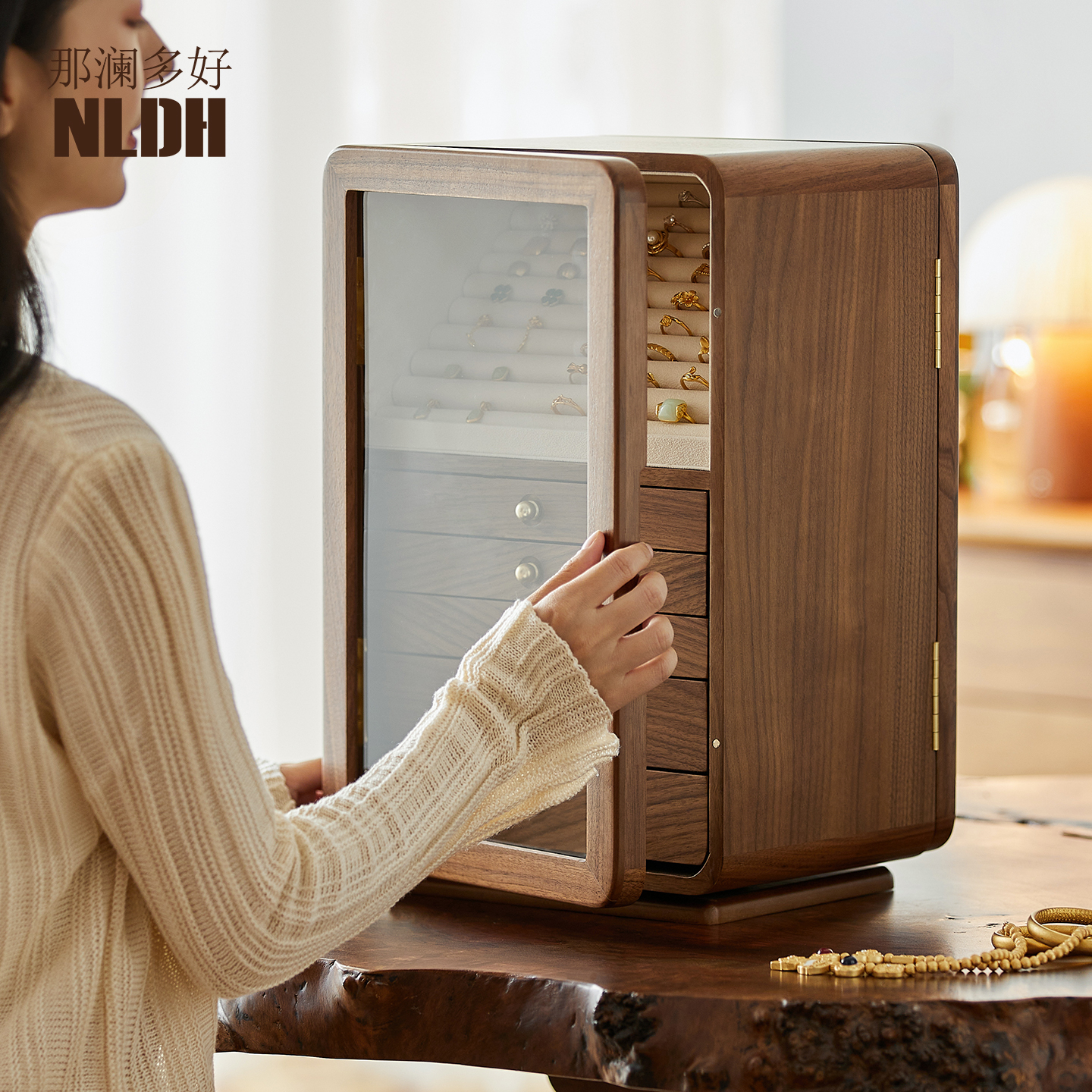 那澜多好复古大容量首饰盒