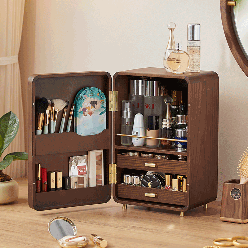 创意情人节礼物实用送老婆闺蜜妈妈实木化妆品收纳盒生日浪漫礼品