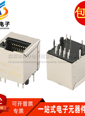 HY951180A 立式直插 RJ45网口连接器网络接口带灯带滤波器 可直拍
