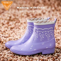 Дождь обувь водонепроницаемый альдульта популярный короткий средние женский Дождевые сапоги нескользящие Водовая обувь Женская резиновая обувь