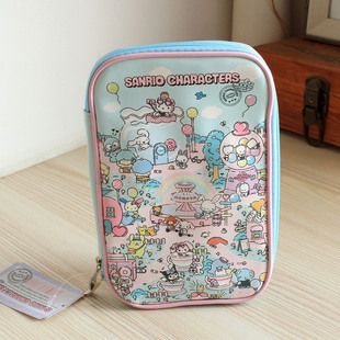 公主风粉嫩可爱卡通扁平化妆包收纳包化妆笔多分隔梦幻嘉年华图