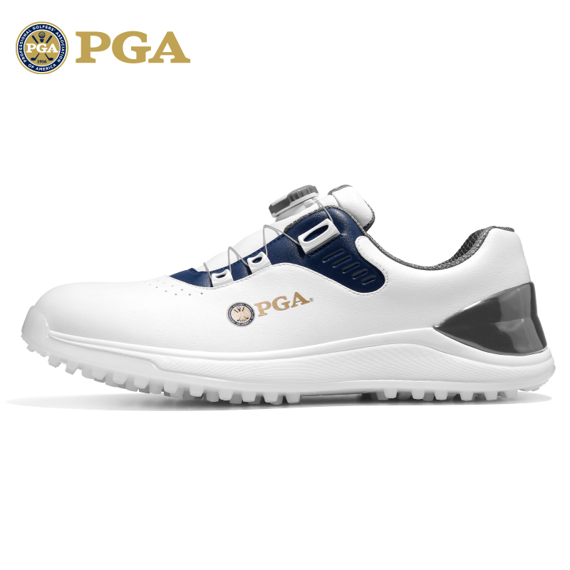 美国PGA 高尔夫球鞋男士鞋子专利防滑鞋钉旋钮鞋带防水男鞋 运动/瑜伽/健身/球迷用品 高尔夫鞋 原图主图