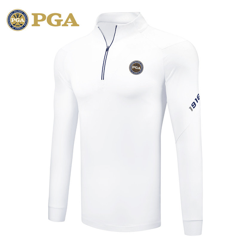 Quần áo chơi gôn PGA của Mỹ nam mùa thu dài tay chống gió cổ áo có khóa kéo phù hợp cùng một đoạn