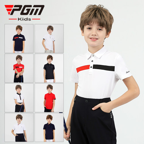 pgm儿童高尔夫球服速干短袖t恤