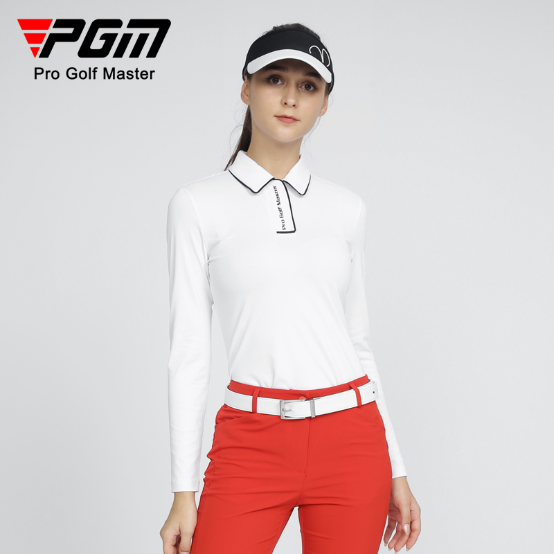PGM 高尔夫服装女装夏季golf运动上衣polo衫休闲长袖修身t恤 速干