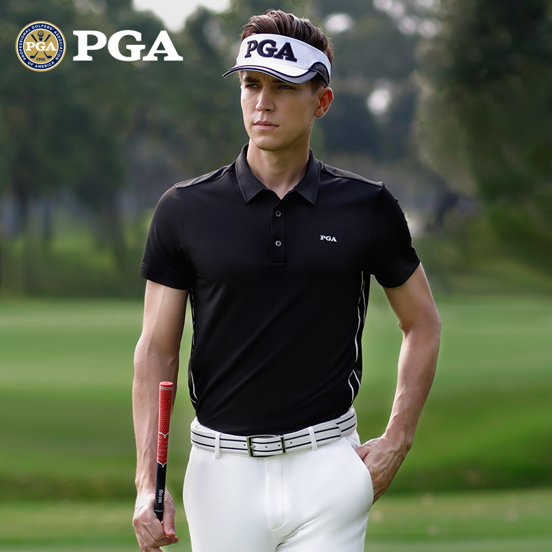 Mỹ PGA quần áo golf mới áo thun nam ngắn tay hút ẩm nhanh khô quần áo nam