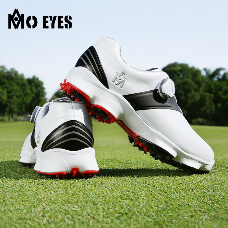 MO EYES 매직 아이 골프 신발 남성용 방수 미끄럼 방지 남성 신발 탈착식 이동식 스파이크 손잡이 신발 끈