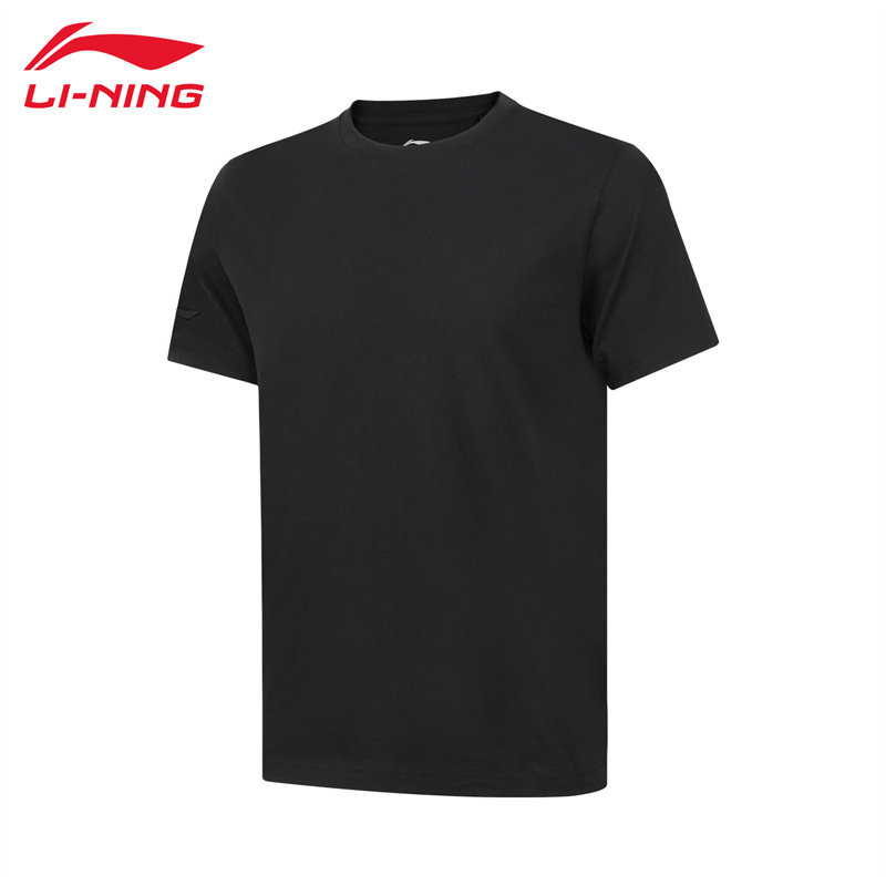 李宁短袖T恤男女同款夏季透气舒适简约纯白黑圆领运动半袖AHSUA49