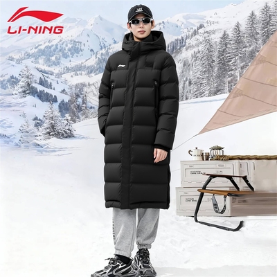 李宁长款羽绒服冬季款宽松休闲