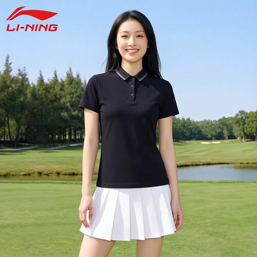 李宁女款夏季透气短袖POLO衫