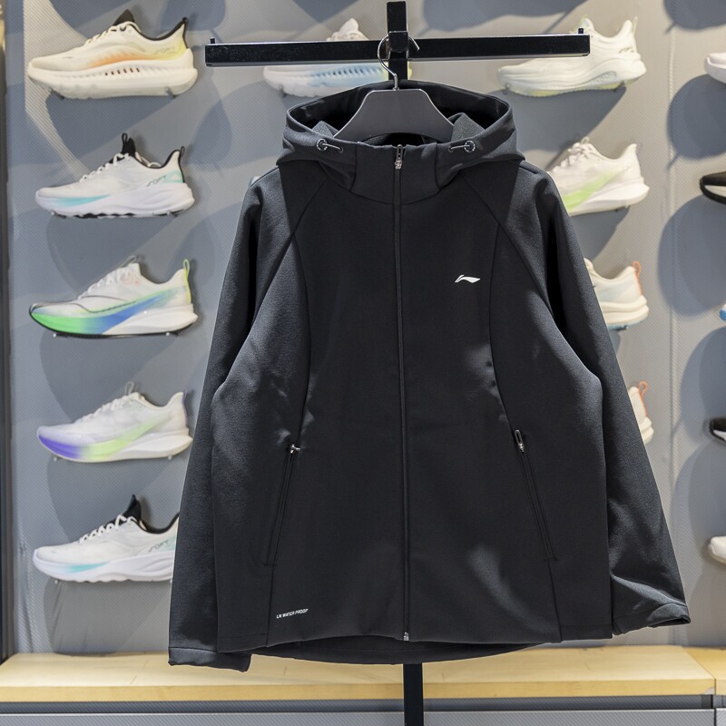 李宁女连帽加厚保暖防风风衣