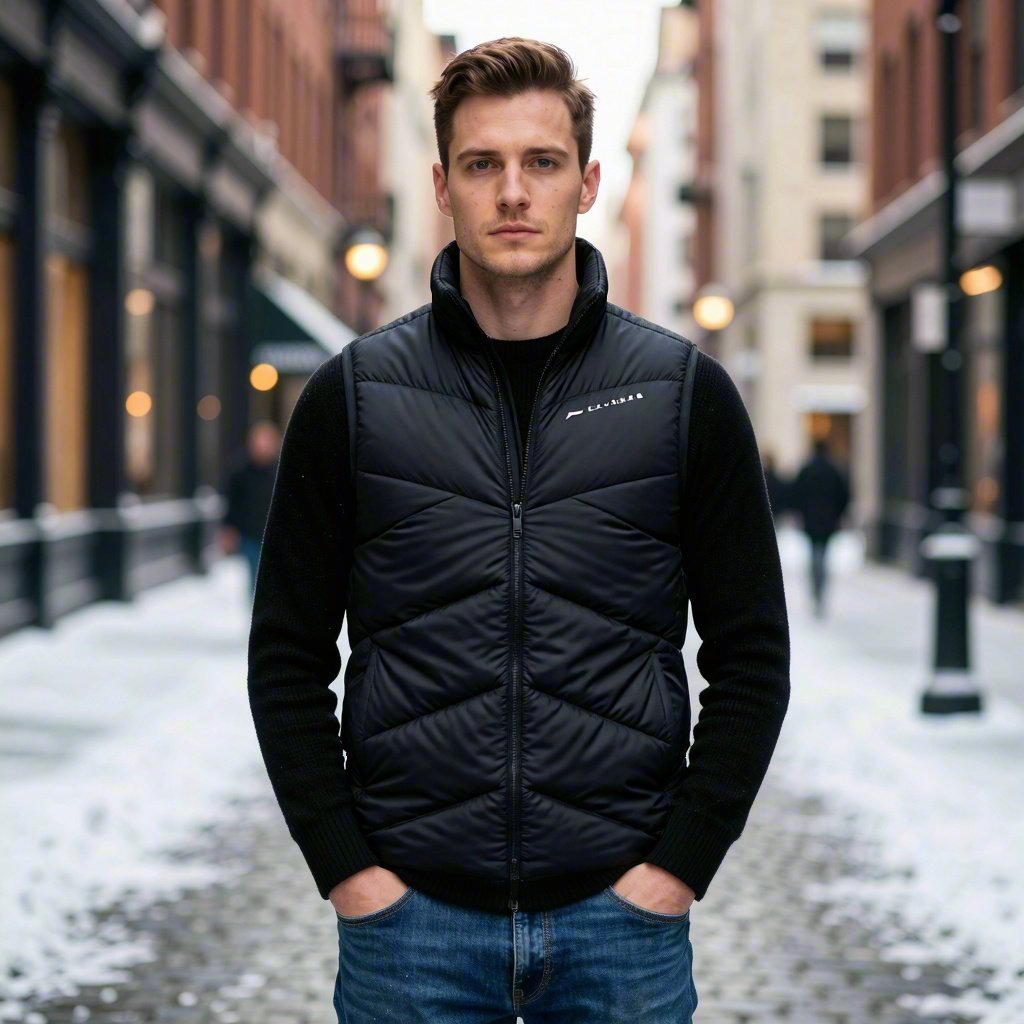 李宁羽绒马甲男子冬季新款百搭健身系列鸭绒保暖舒适修身休闲马甲