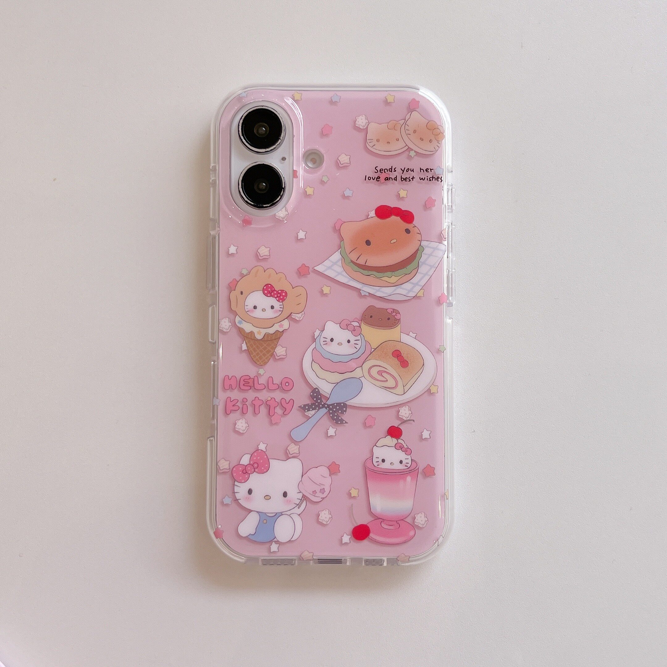 可爱卡通粉色Kitty猫适用苹果16手机壳iPhone15promax保护壳13/14高级感16Pro新款ins硅胶全包