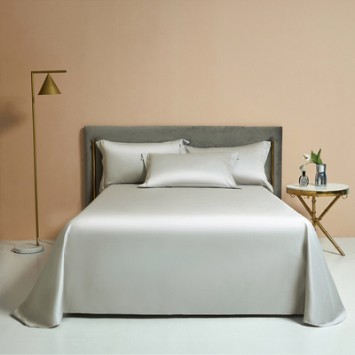 奶白色床单单件高端100支新疆长绒棉纯棉浅灰白色被单全棉四季款