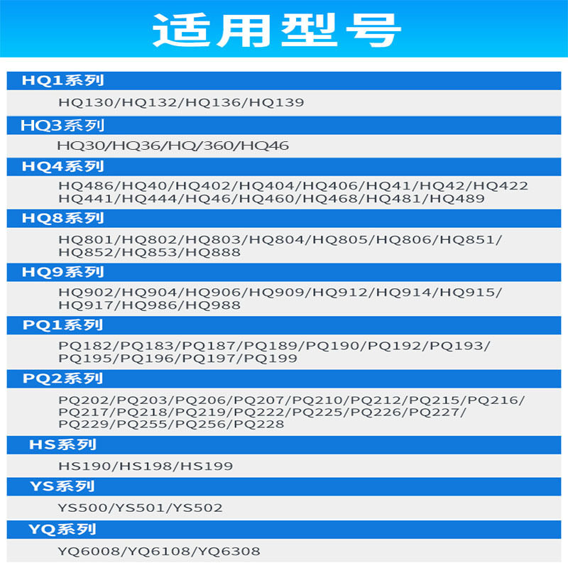 剃须刀双刀头hs198 199 1901 hq139 132 130刀片2刀网配件