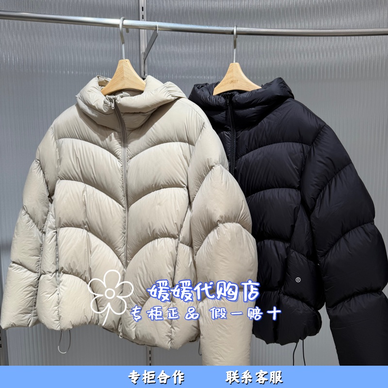 江南布衣2025冬抽绳中长款羽绒服