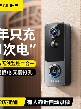 可视门铃监控门口防盗电子猫眼家用无线摄像头360度全景鱼眼摄影