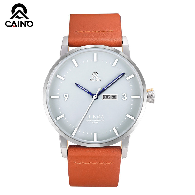 卡伊诺中性超薄手表男休闲时尚男士腕表学生潮流真皮带防水石英表