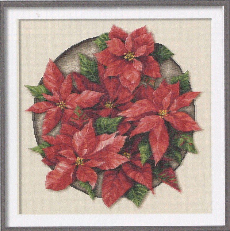 多金绣铺十字绣自配套件DMC/R线/ANC安卡线/精准印花A008一品红