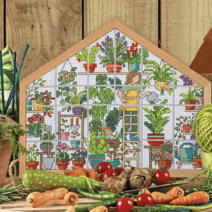 精准印花A079花房姑娘 ANC安卡线 多金绣铺十字绣自配套件DMC R线